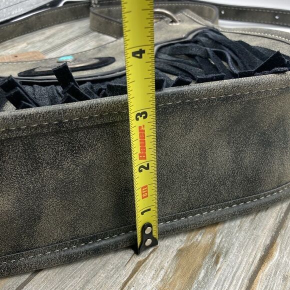 Justin Western Cowgirl Country Leather Fringe Crossbody Bag Purse - Picture 14 of 14